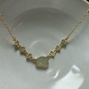Elegant Gold Necklace with White Accents